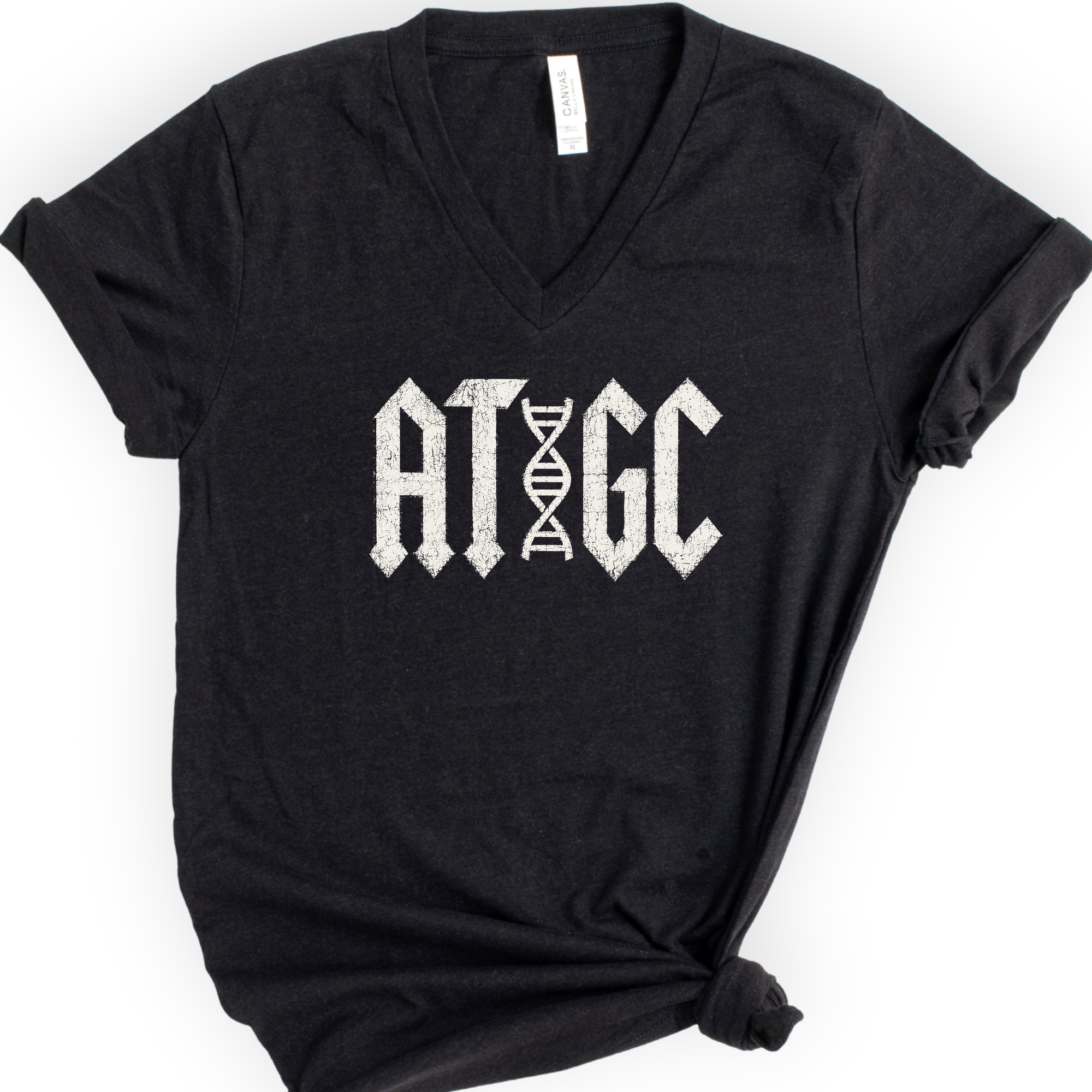 ATGC Molecular Biology v-neck t-shirt — Black