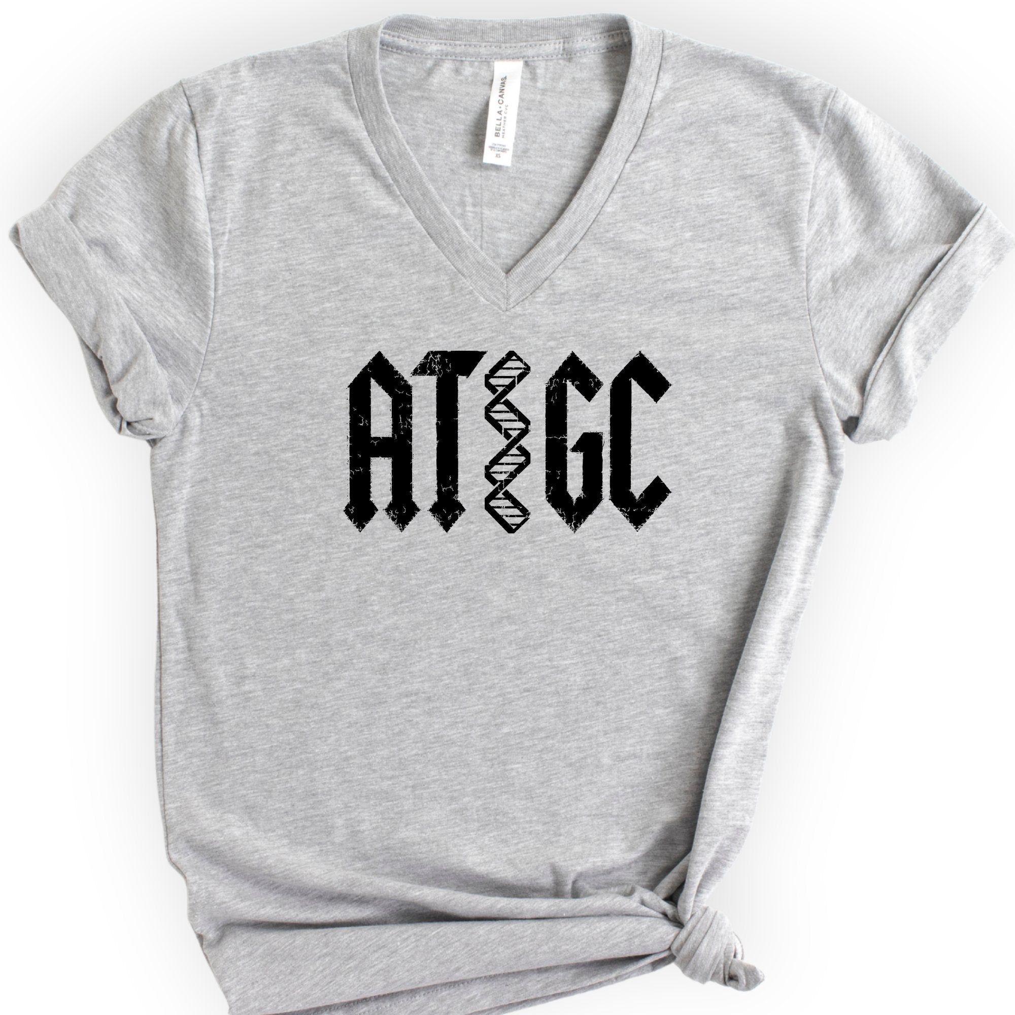 ATGC Molecular Biology v-neck t-shirt — Athletic Heather
