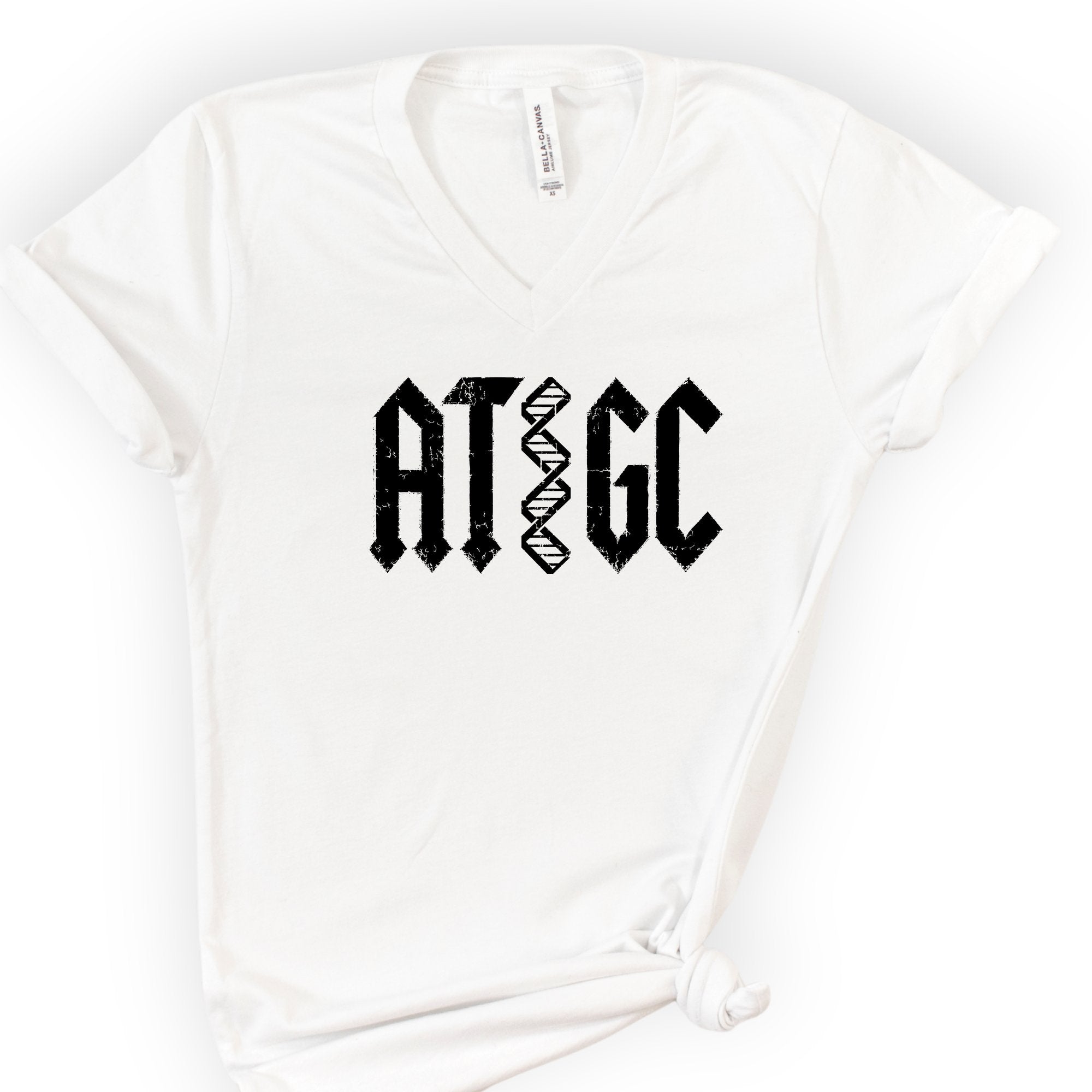 ATGC Molecular Biology v-neck t-shirt — White
