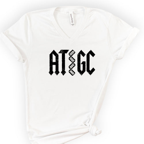 ATGC Molecular Biology v-neck t-shirt — White