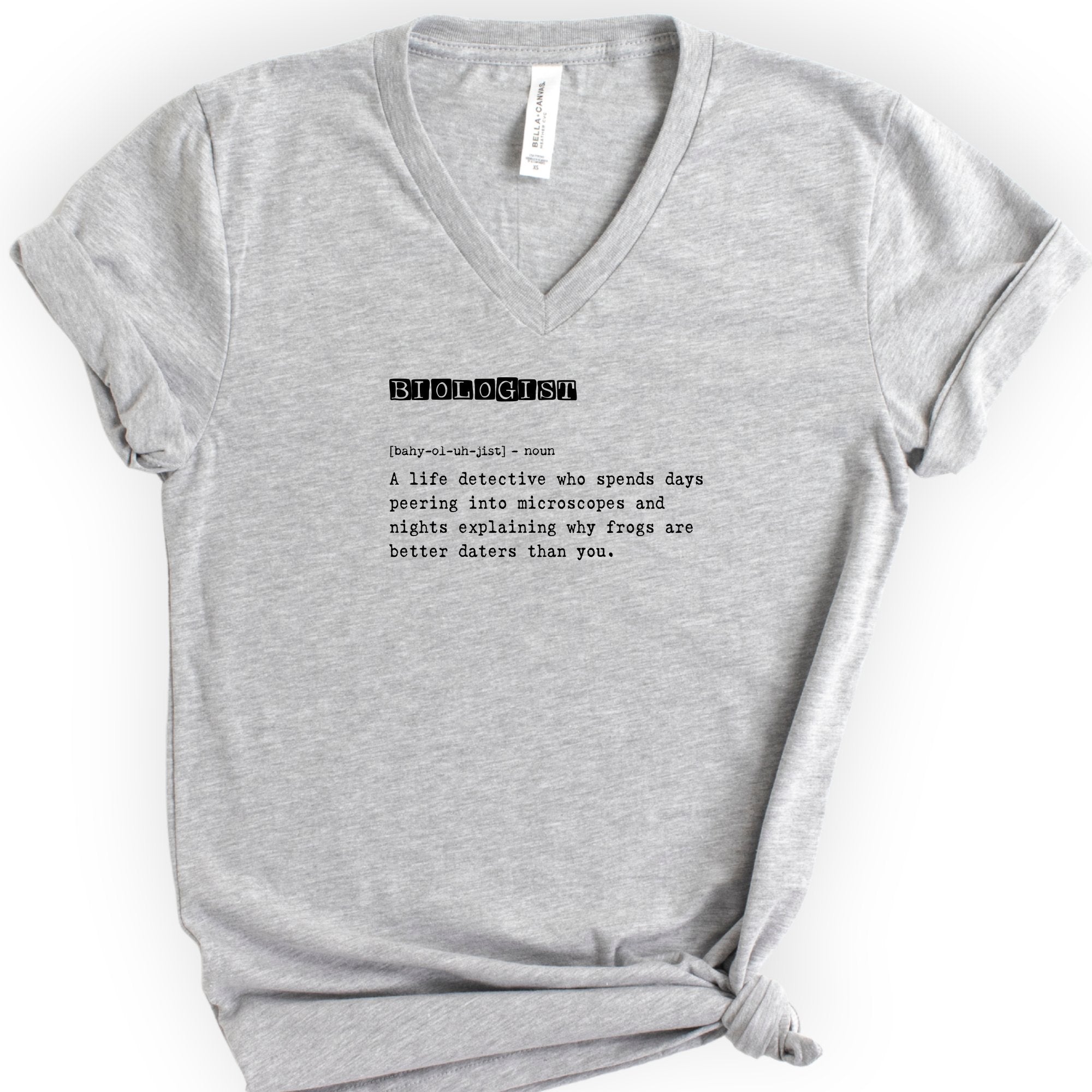 Biologist Definition v-neck t-shirt — Athletic Heather