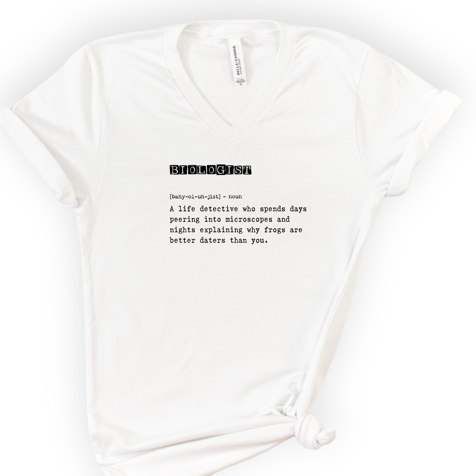 Biologist Definition v-neck t-shirt — White