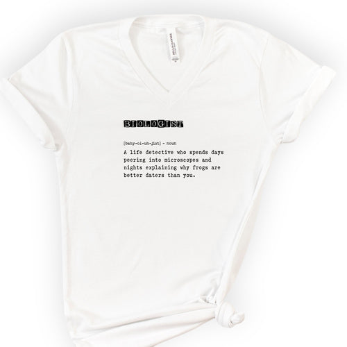 Biologist Definition v-neck t-shirt — White