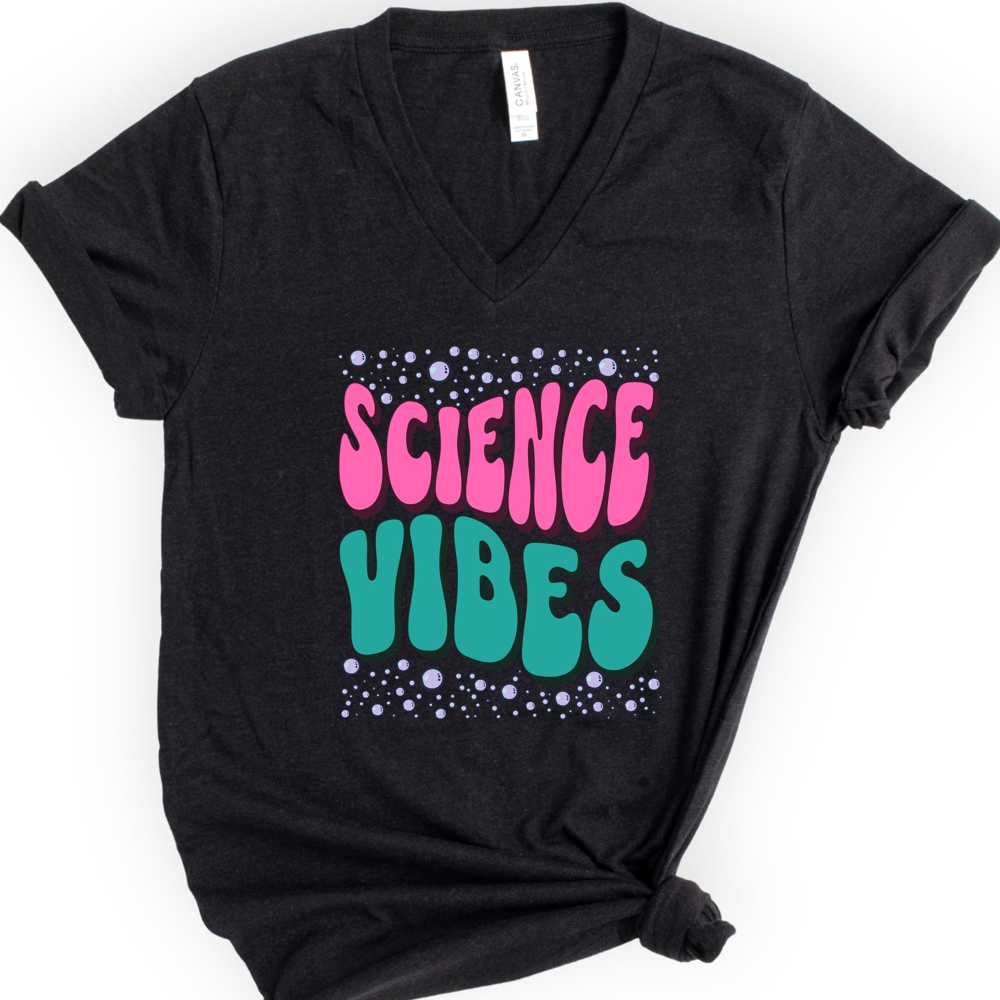Bubble Science v-neck t-shirt — Black