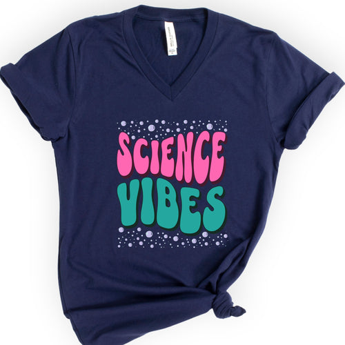 Bubble Science v-neck t-shirt — Navy