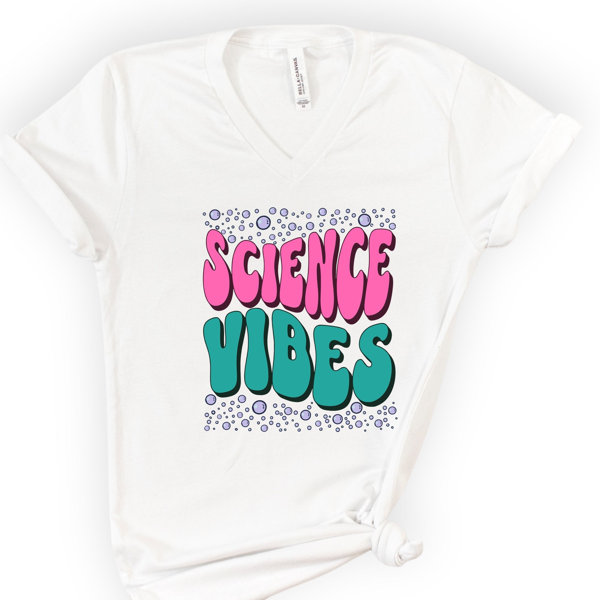 Bubble Science v-neck t-shirt — White