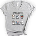 Cats In STEM v-neck t-shirt — Athletic Heather