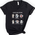 Cats In STEM v-neck t-shirt — Black