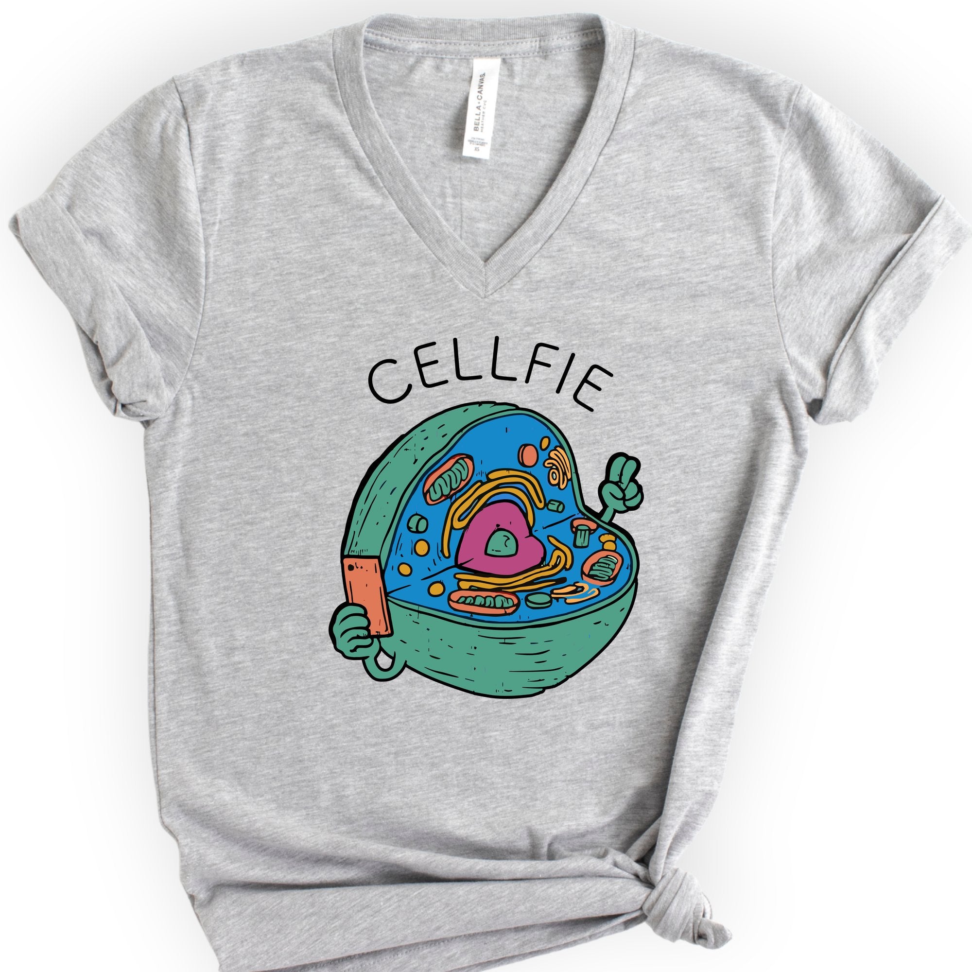 Cellfie v-neck t-shirt — Athletic Heather