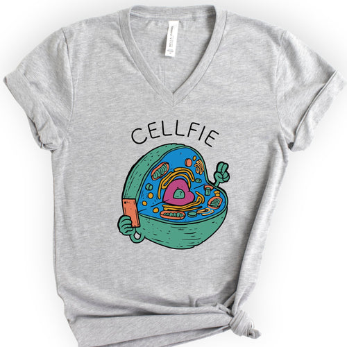 Cellfie v-neck t-shirt — Athletic Heather