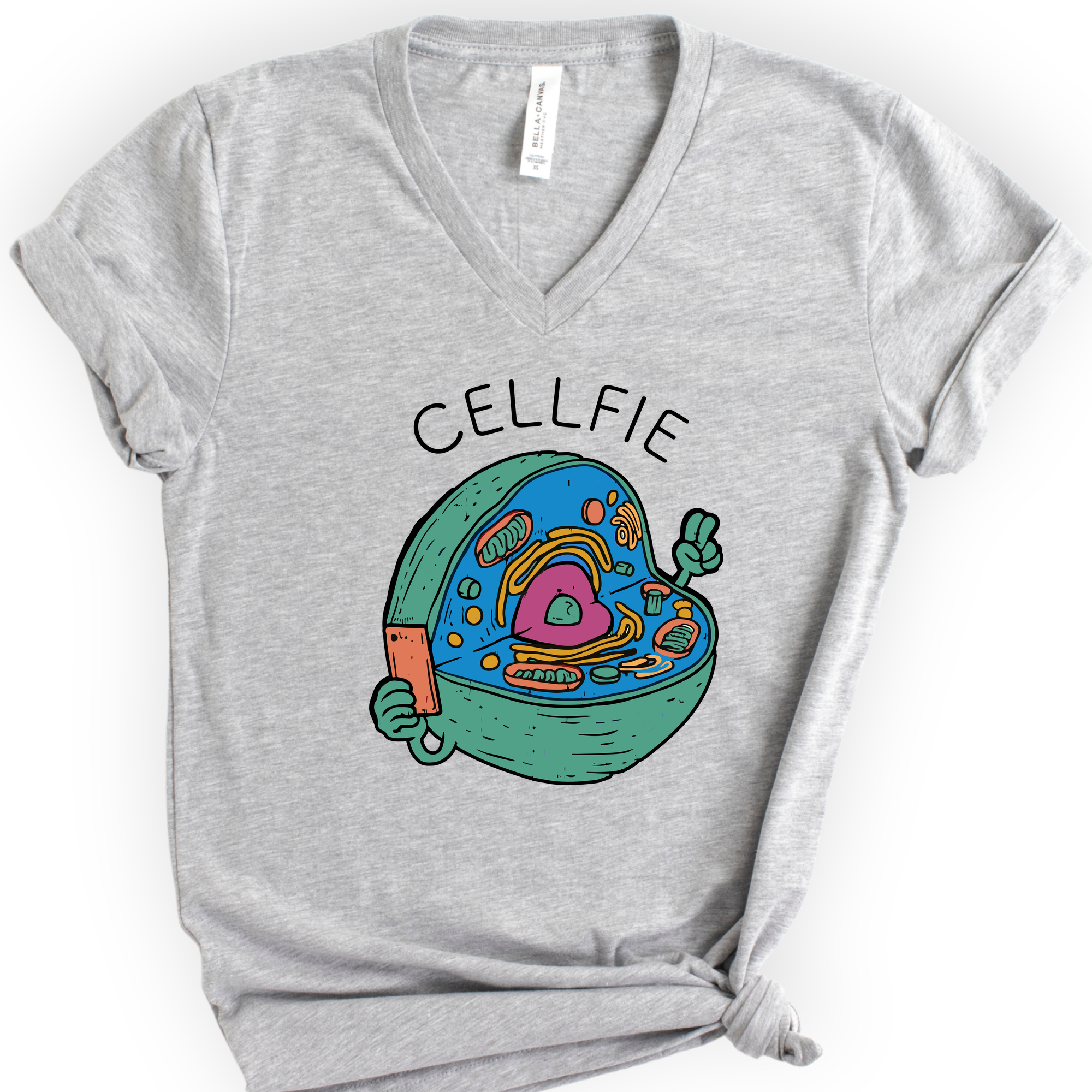 Cellfie v-neck t-shirt — Athletic Heather