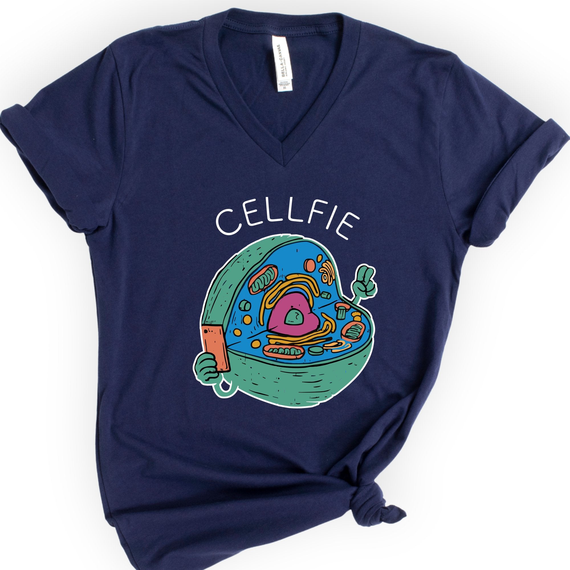 Cellfie v-neck t-shirt — Navy