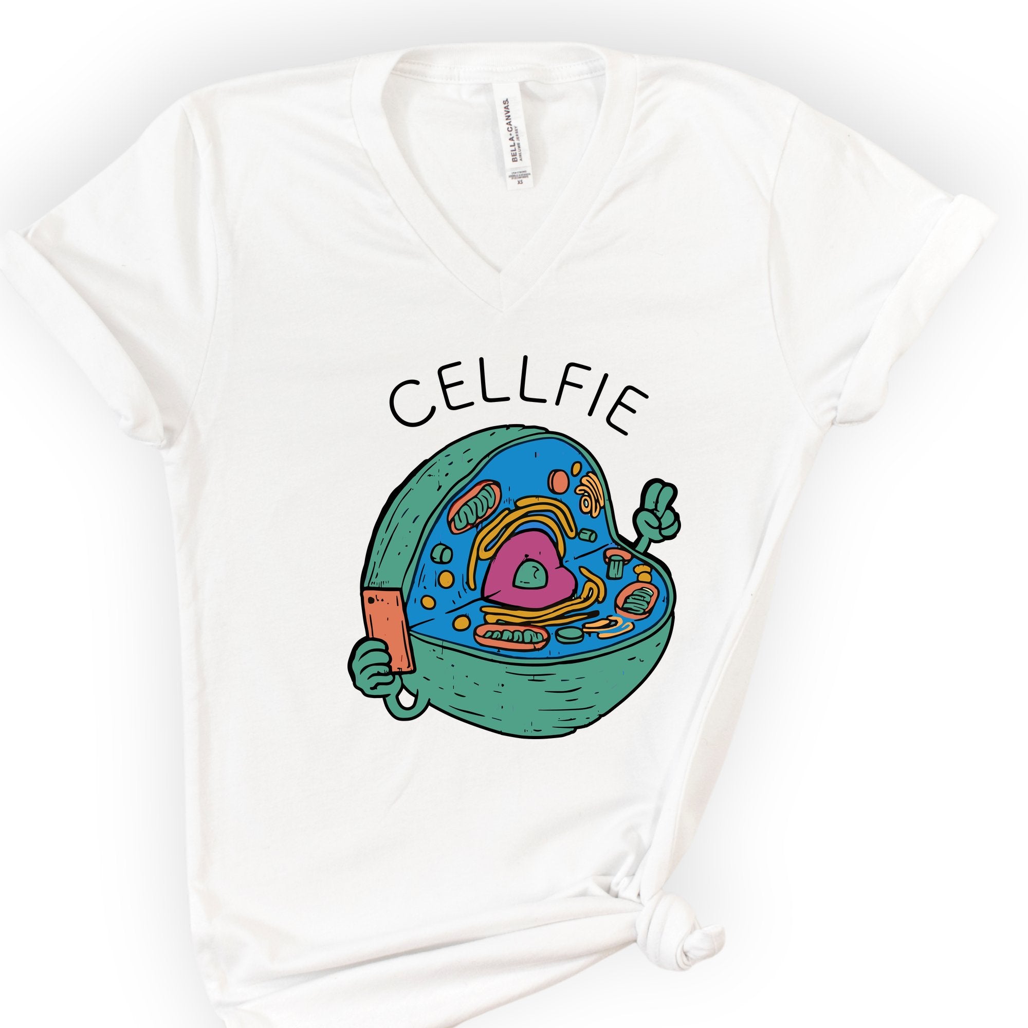 Cellfie v-neck t-shirt — White