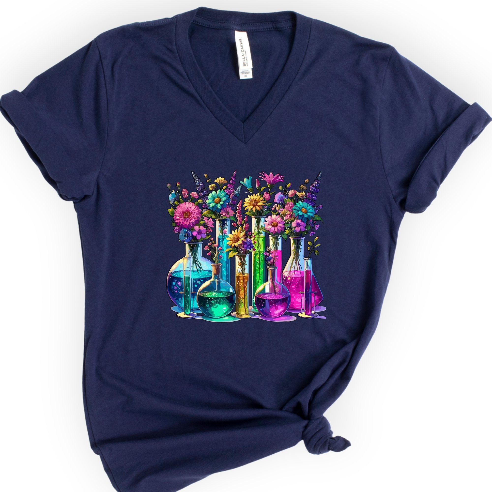 Chemistry Garden v-neck t-shirt — Navy