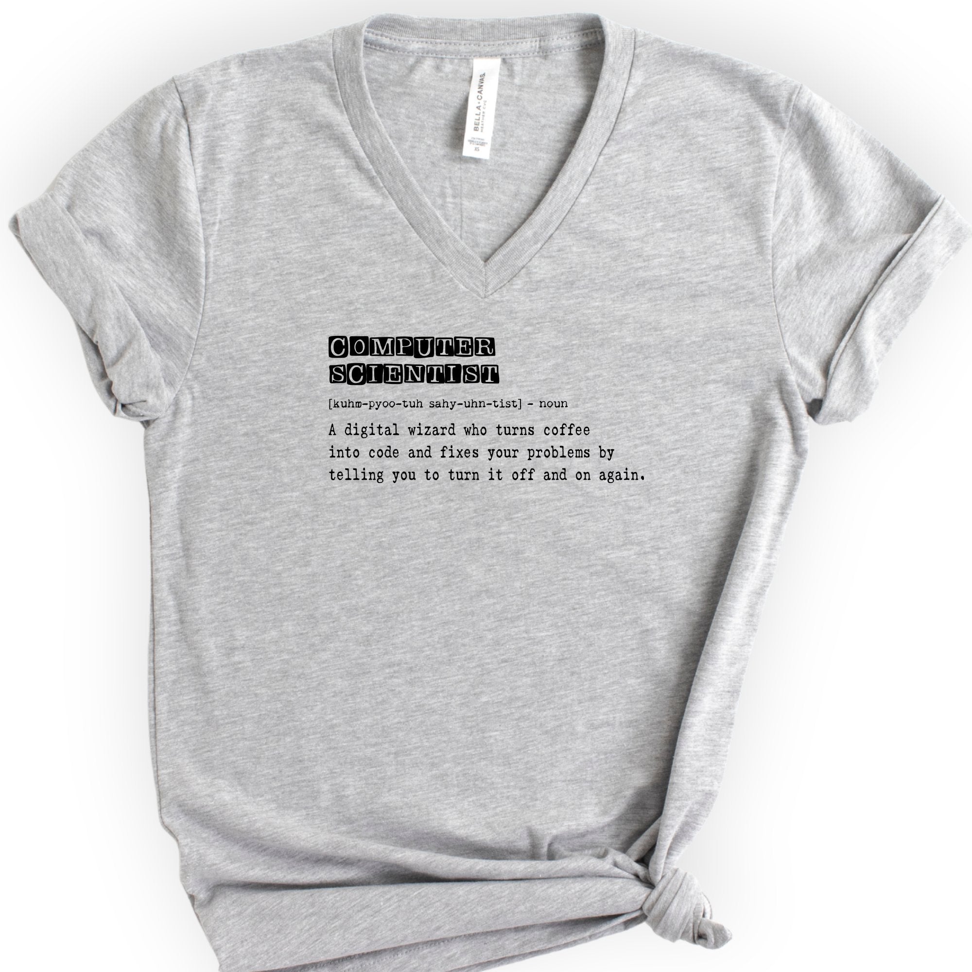 Computer Scientist Definition v-neck t-shirt — Athletic Heather
