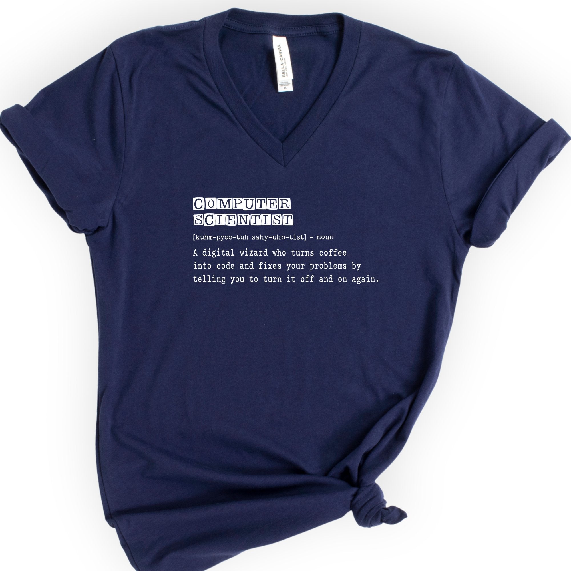 Computer Scientist Definition v-neck t-shirt — Navy