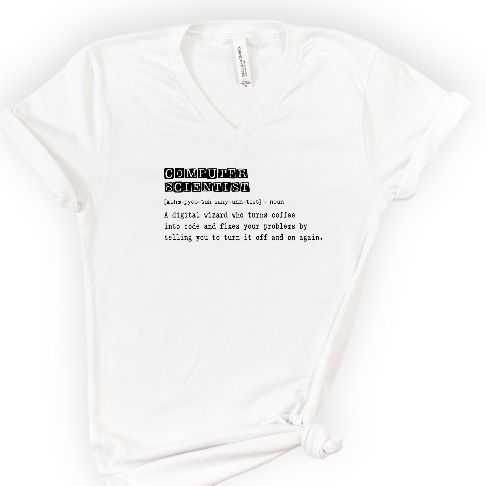 Computer Scientist Definition v-neck t-shirt — White