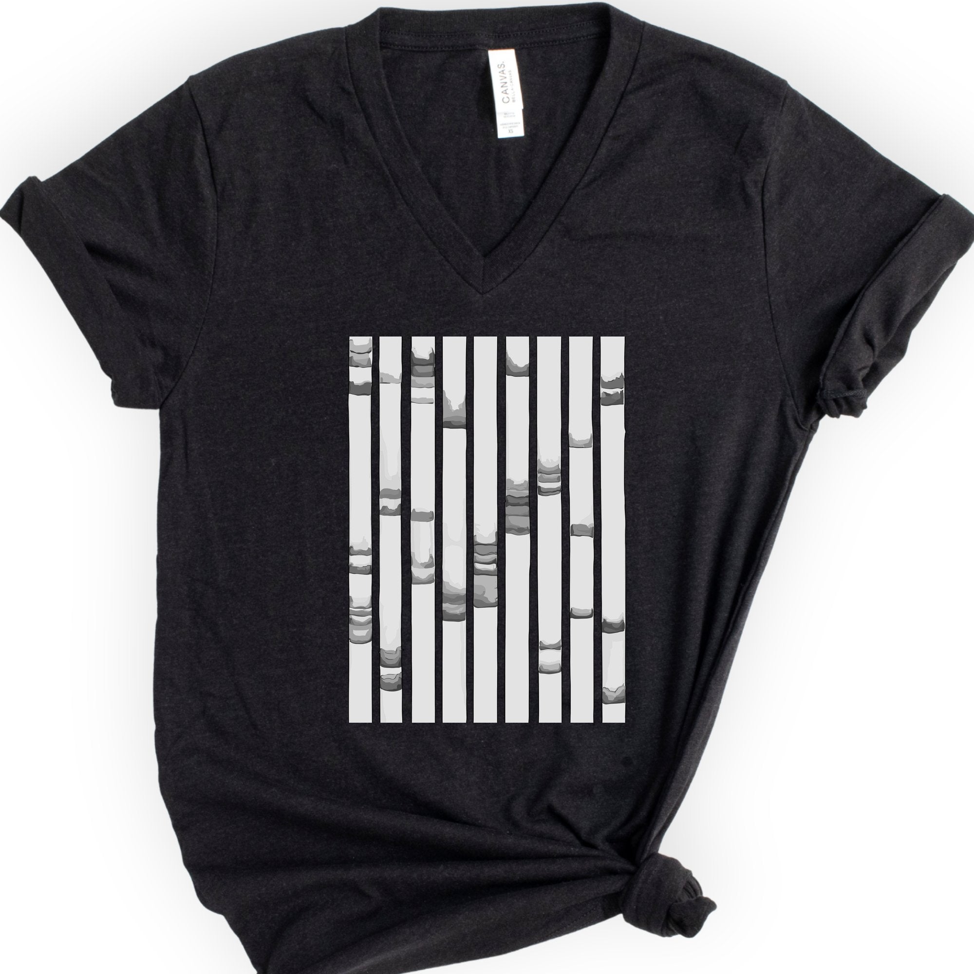 DNA Analysis v-neck t-shirt — Black