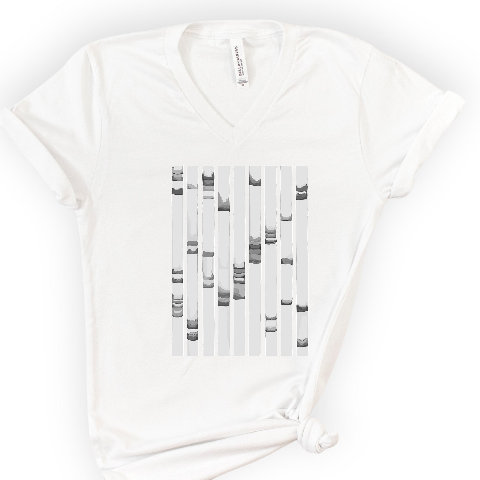 DNA Analysis v-neck t-shirt — White