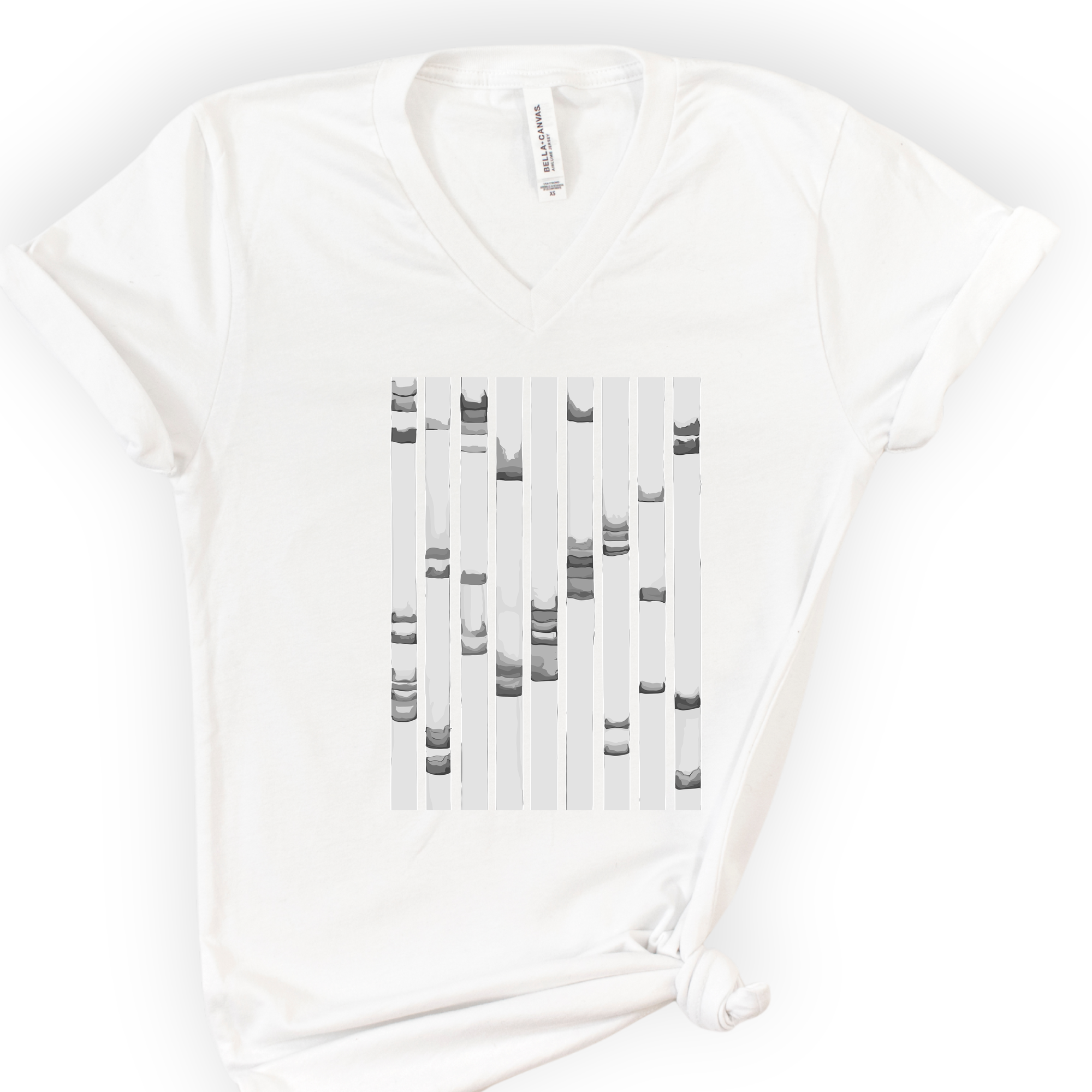 DNA Analysis v-neck t-shirt — White