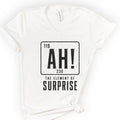Ah! The Element Of Surprise v-neck t-shirt — White