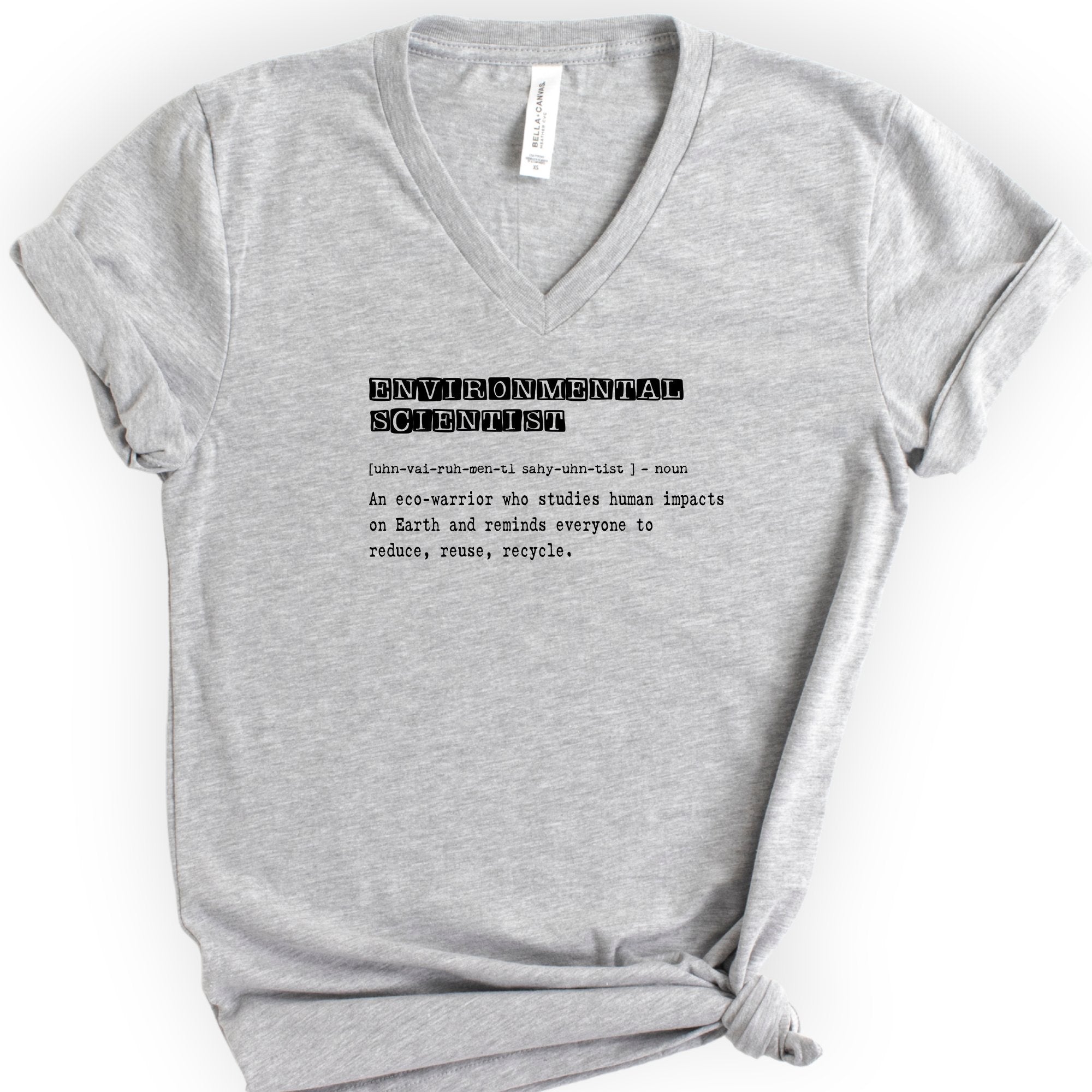 Environmental Scientist Definition v-neck t-shirt — Athletic Heather