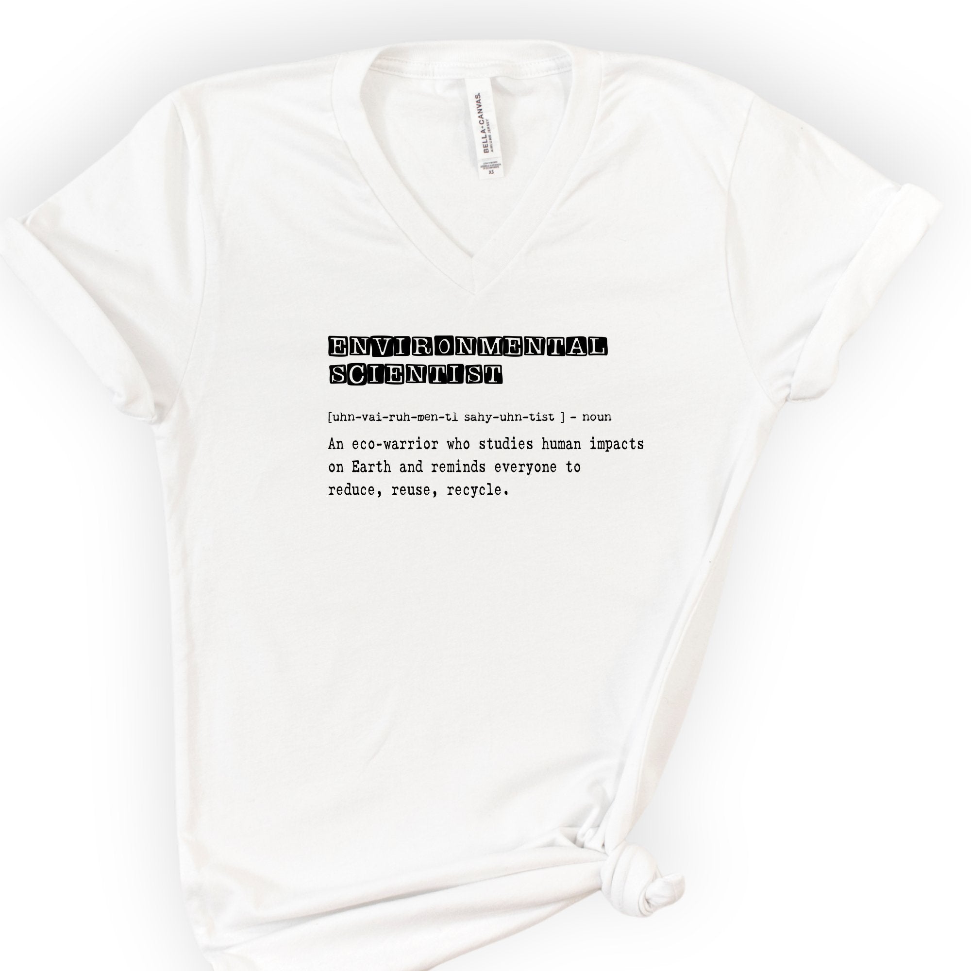 Environmental Scientist Definition v-neck t-shirt — White
