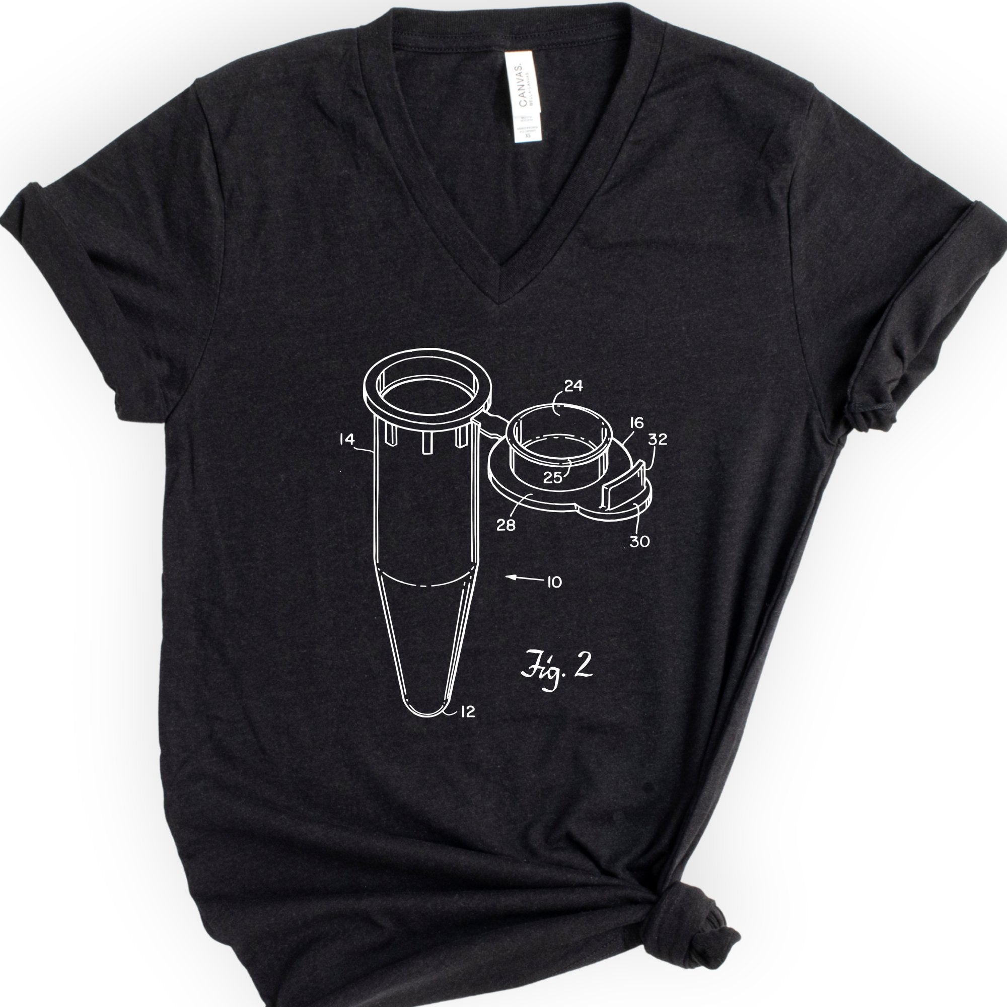 Eppendorf Patent v-neck t-shirt — Black