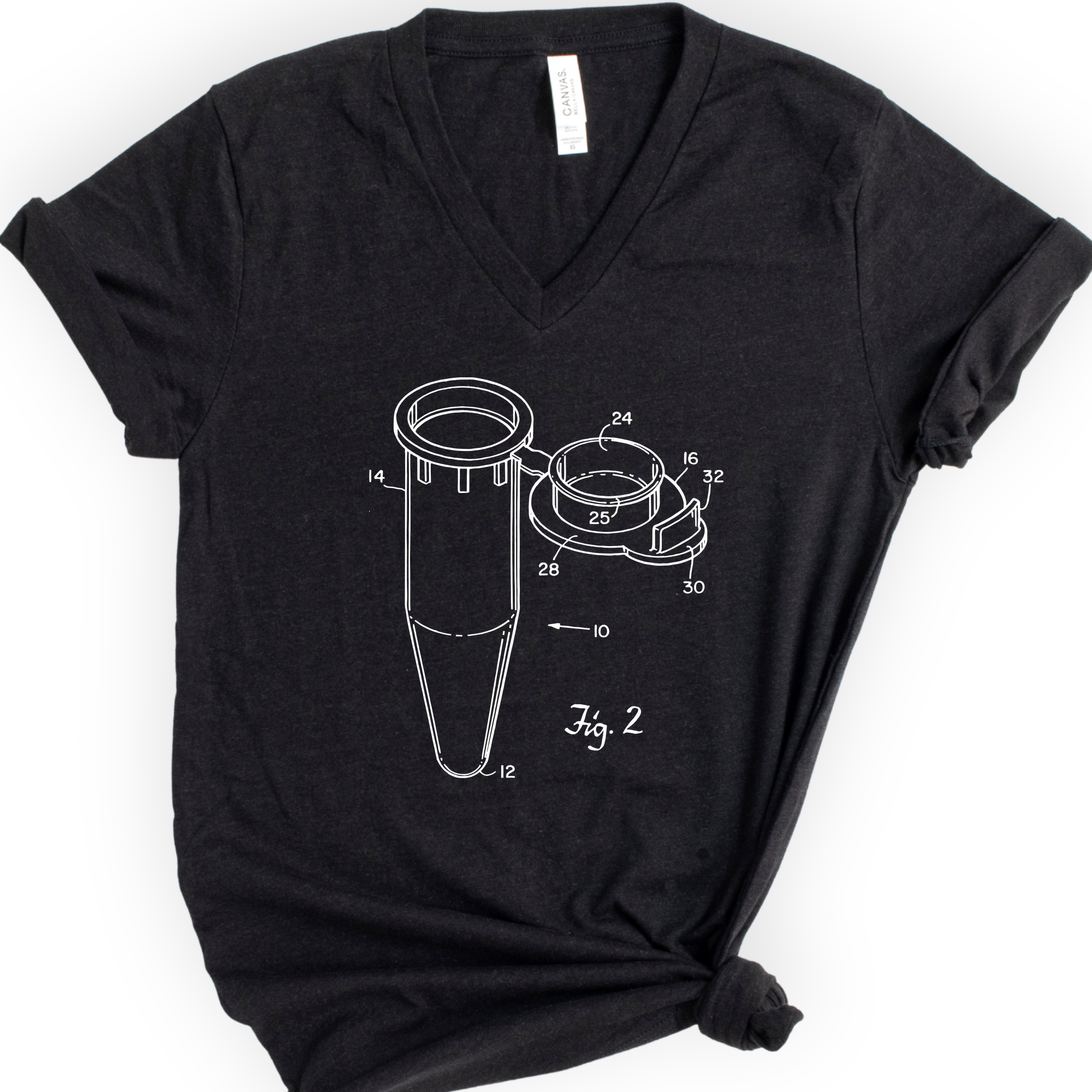 Eppendorf Patent v-neck t-shirt — Black