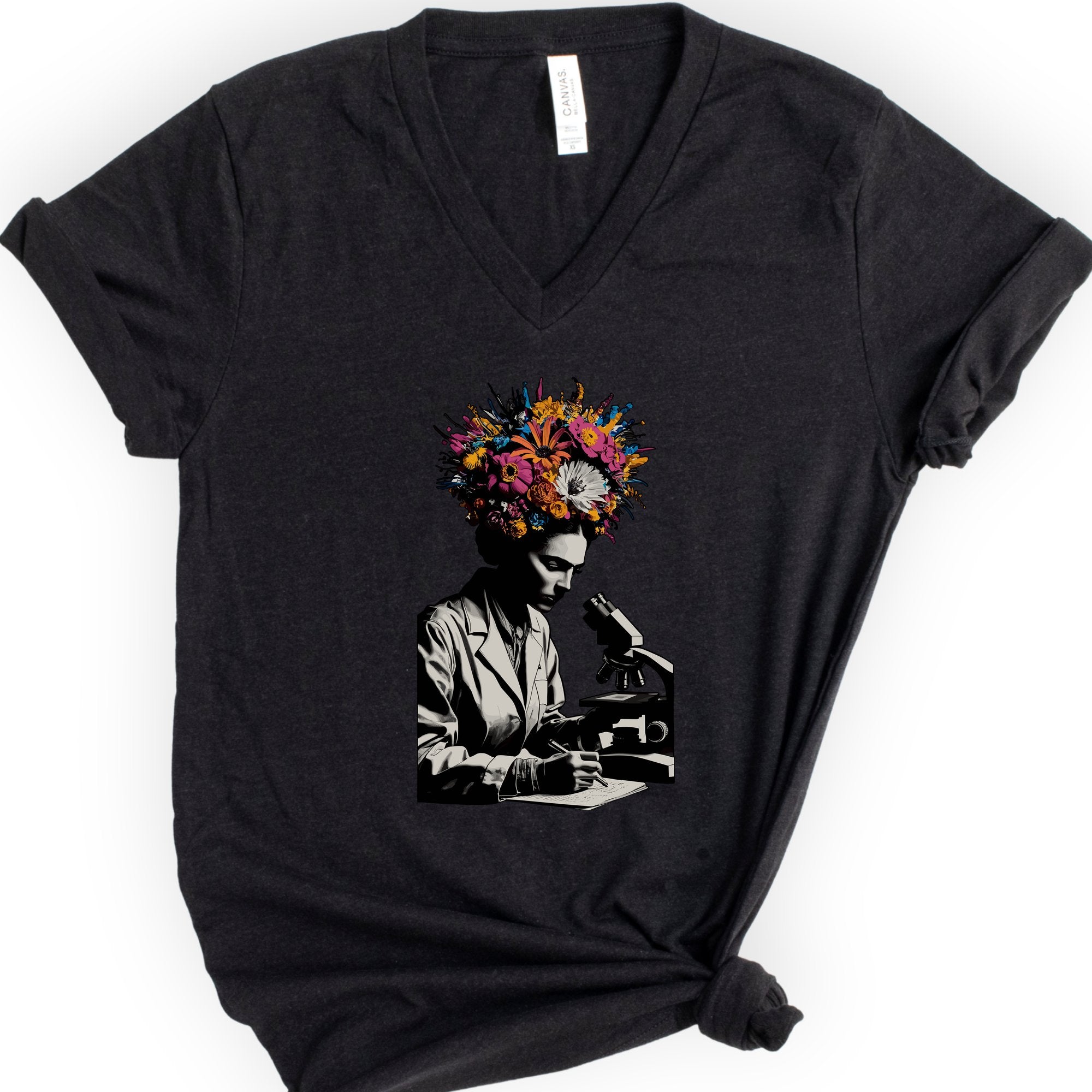 Flowering Minds v-neck t-shirt — Black