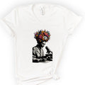 Flowering Minds v-neck t-shirt — White