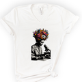Flowering Minds v-neck t-shirt — White