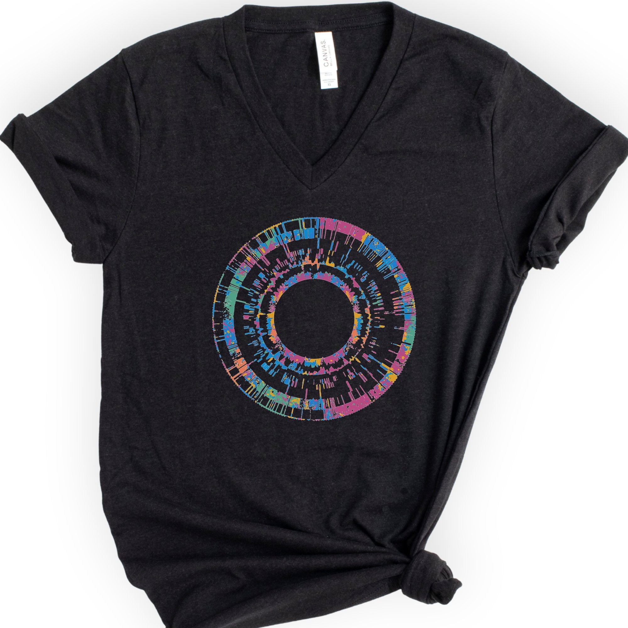 Genetic Sequence v-neck t-shirt — Black