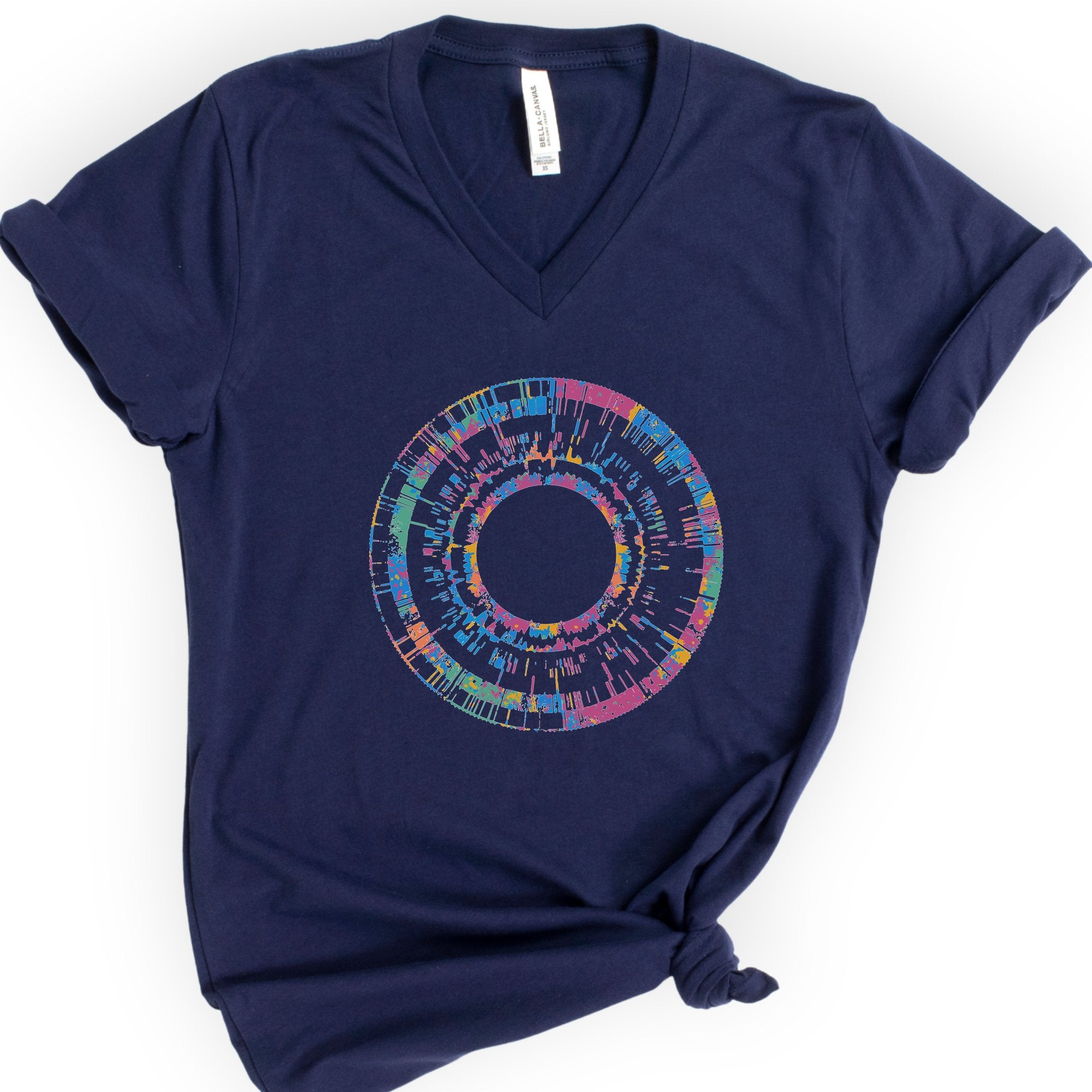 Genetic Sequence v-neck t-shirt — Navy