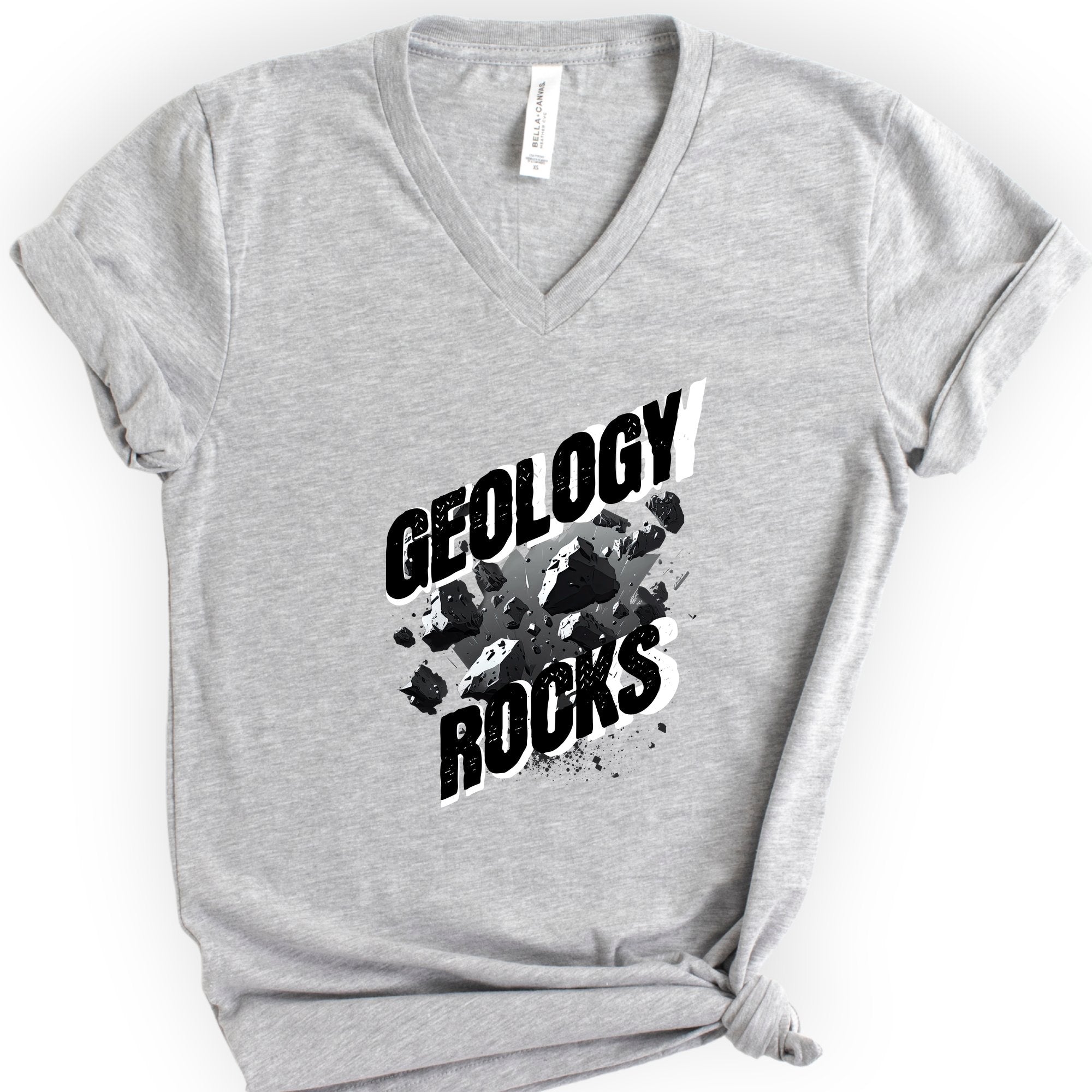 Geology Rocks v-neck t-shirt — Athletic Heather