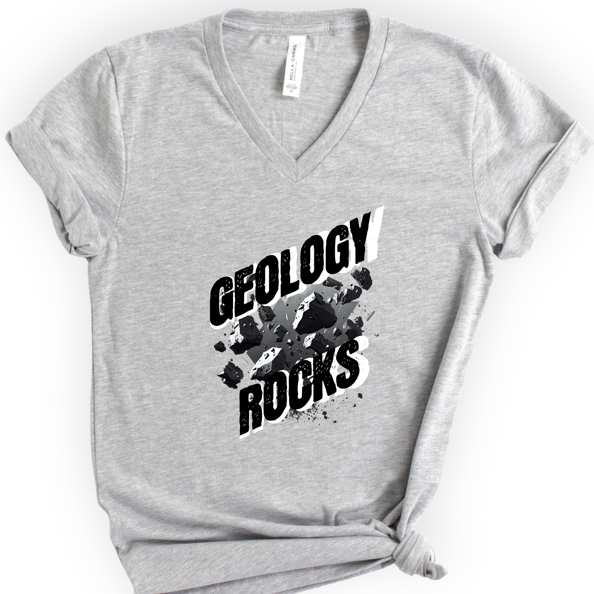 Geology Rocks v-neck t-shirt — Athletic Heather