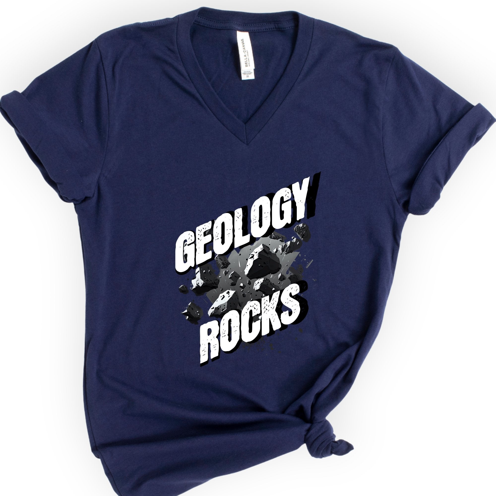 Geology Rocks v-neck t-shirt — Navy