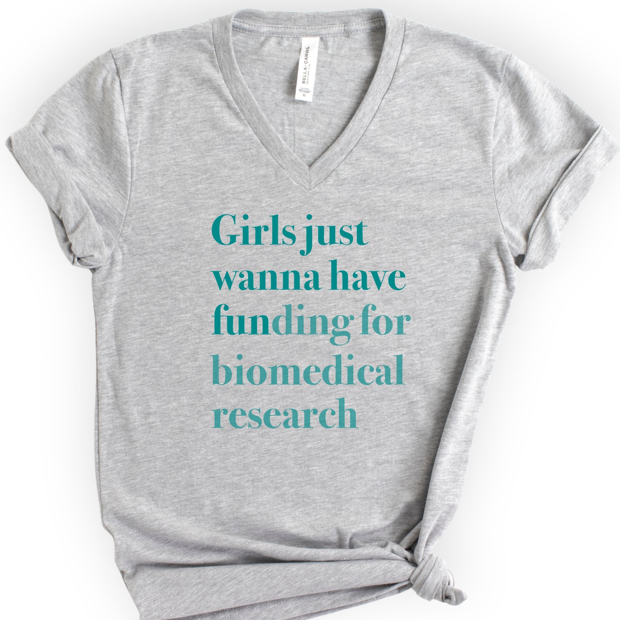 GJWHF - Biomedical Research v-neck t-shirt — Athletic Heather