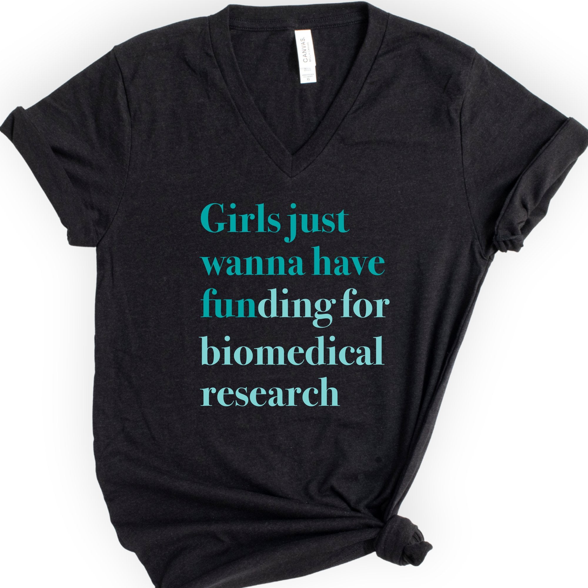 GJWHF - Biomedical Research v-neck t-shirt — Black