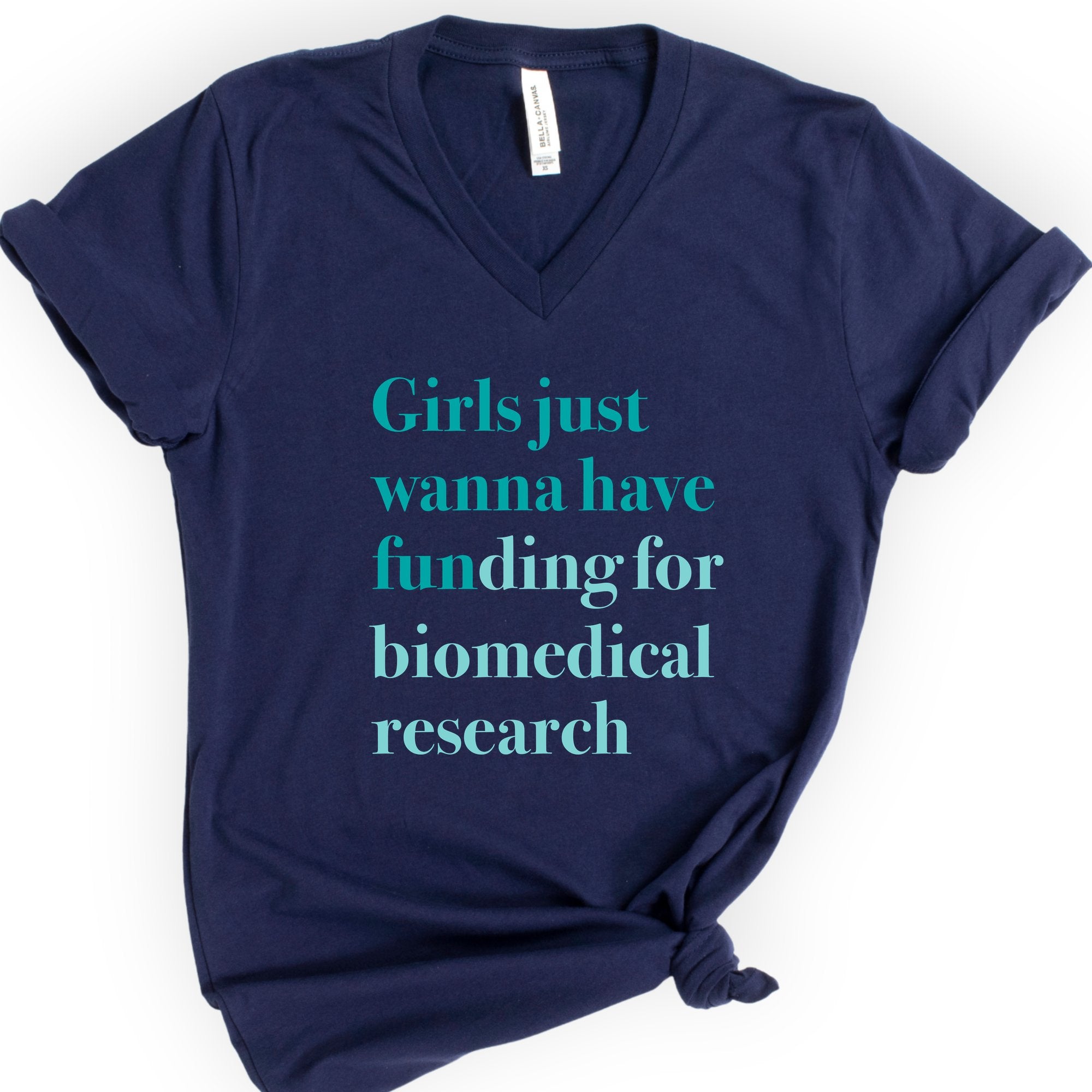 GJWHF - Biomedical Research v-neck t-shirt — Navy