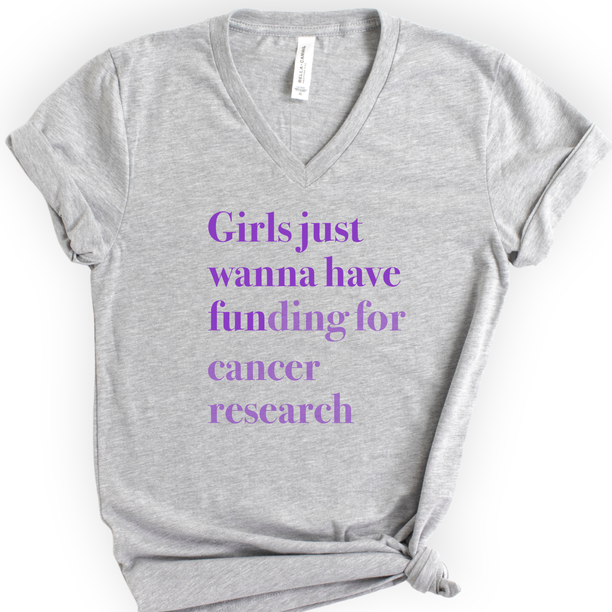 GJWHF - Cancer Research v-neck t-shirt — Athletic Heather