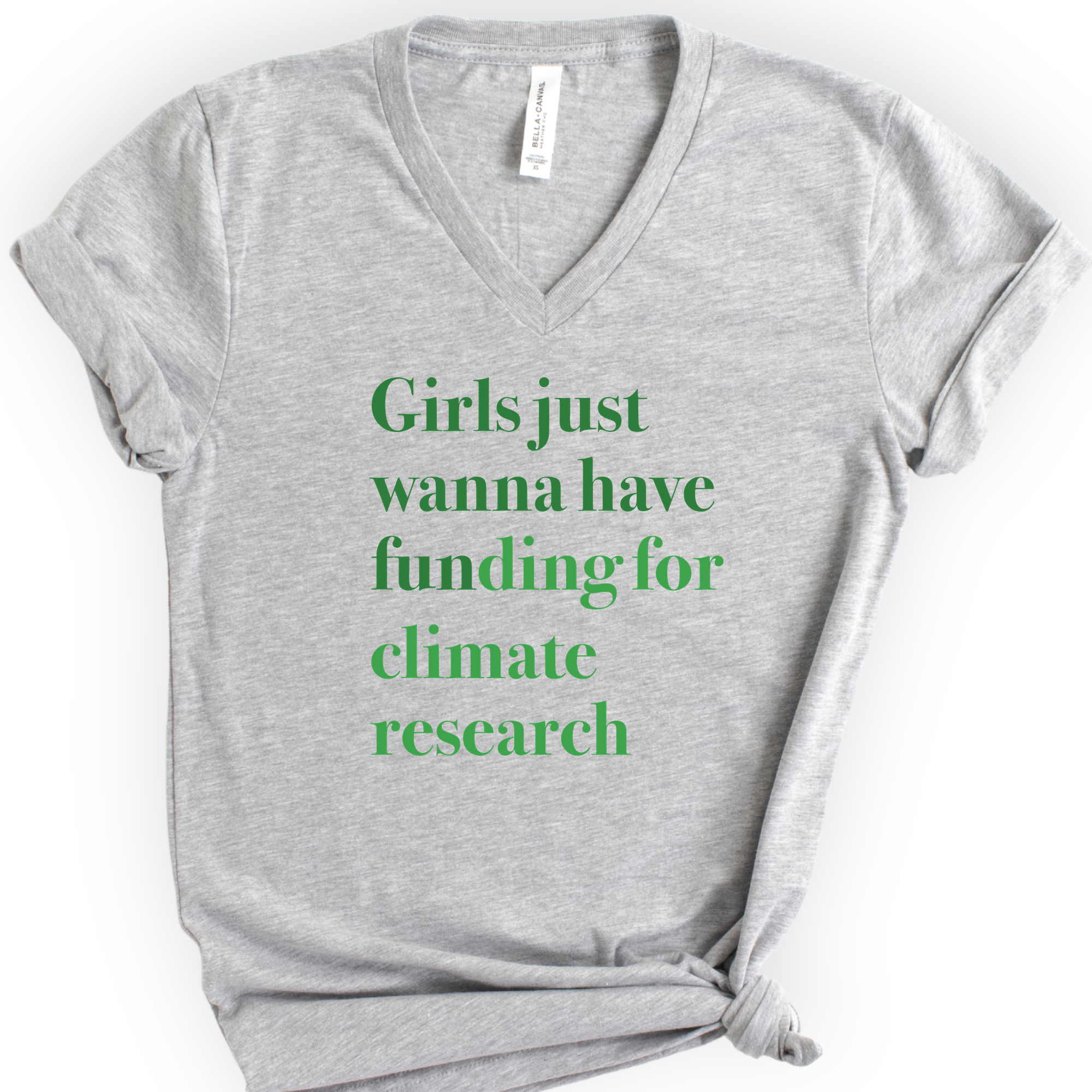 GJWHF - Climate Research v-neck t-shirt — Athletic Heather