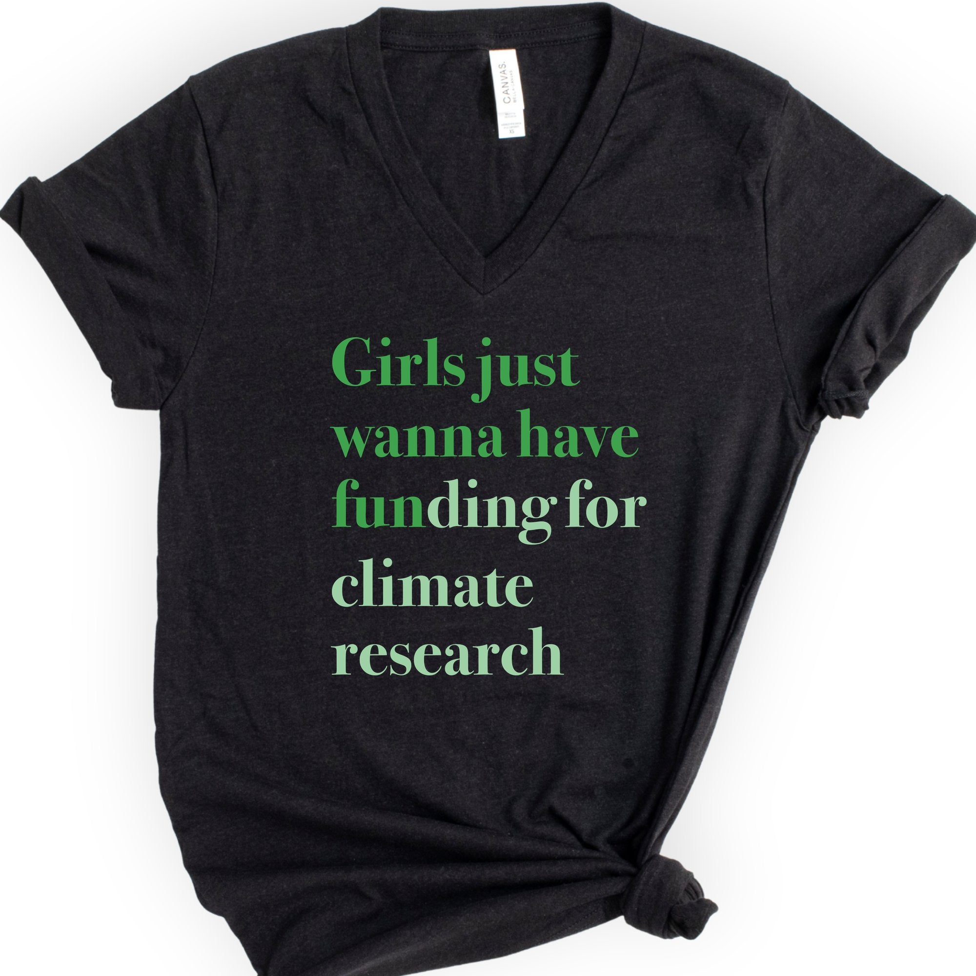 GJWHF - Climate Research v-neck t-shirt — Black