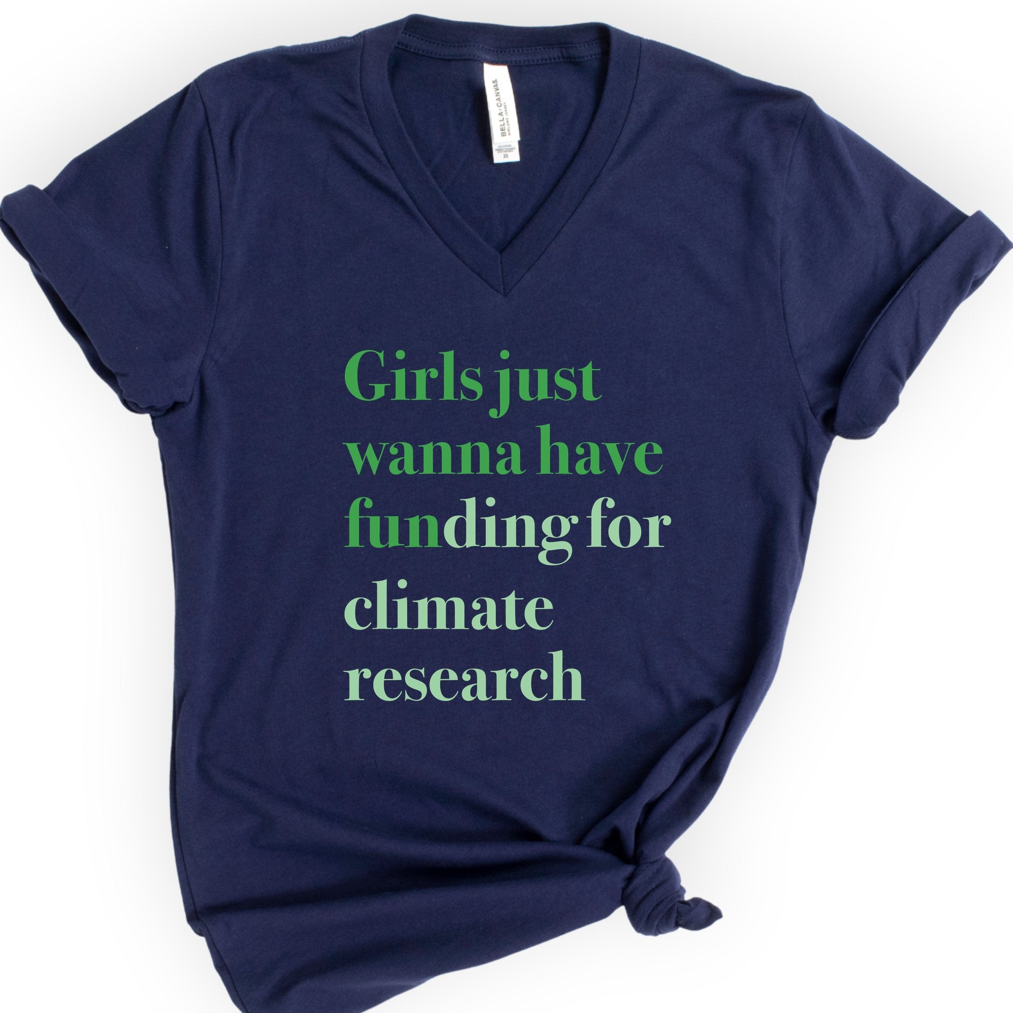 GJWHF - Climate Research v-neck t-shirt — Navy