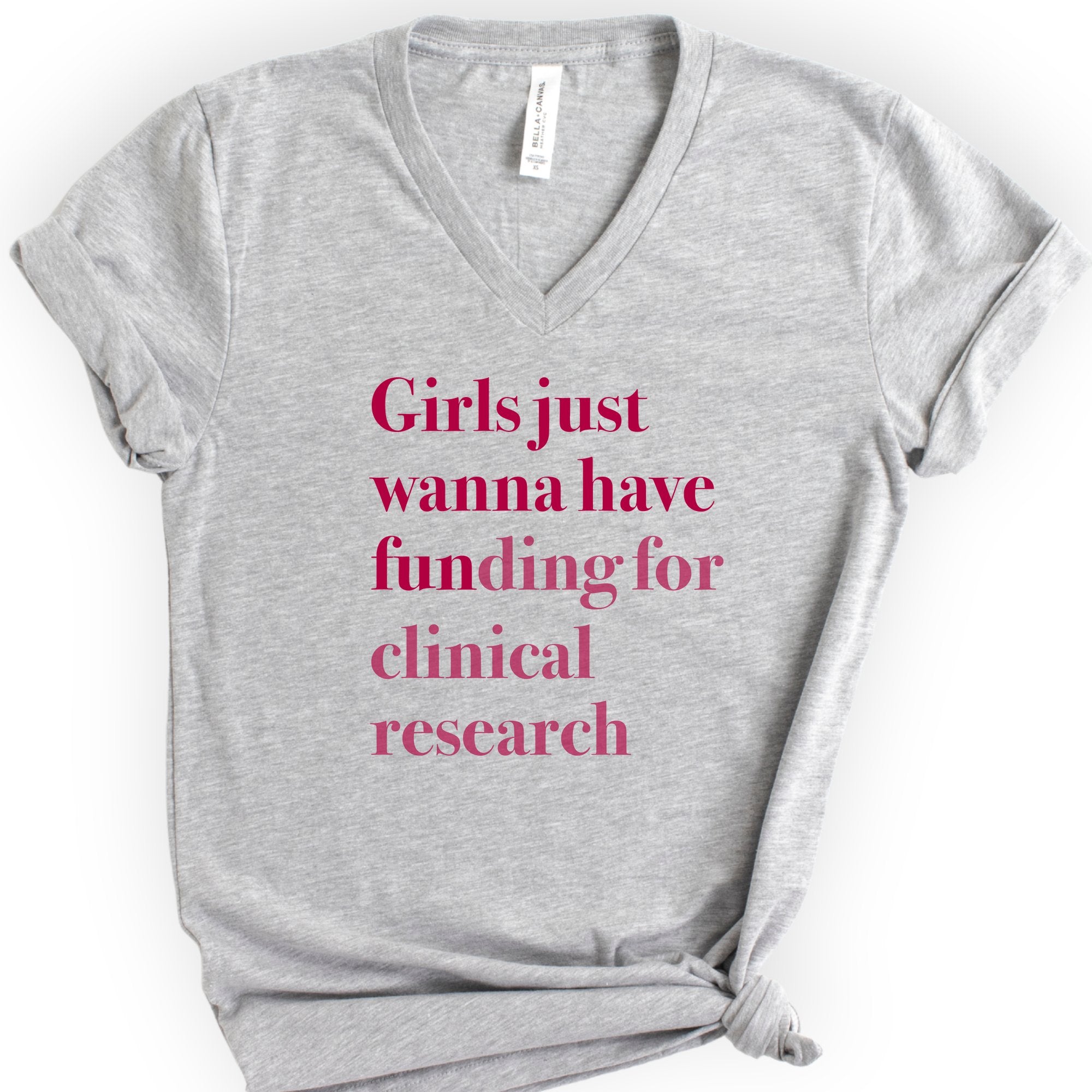 GJWHF - Clinical Research v-neck t-shirt — Athletic Heather