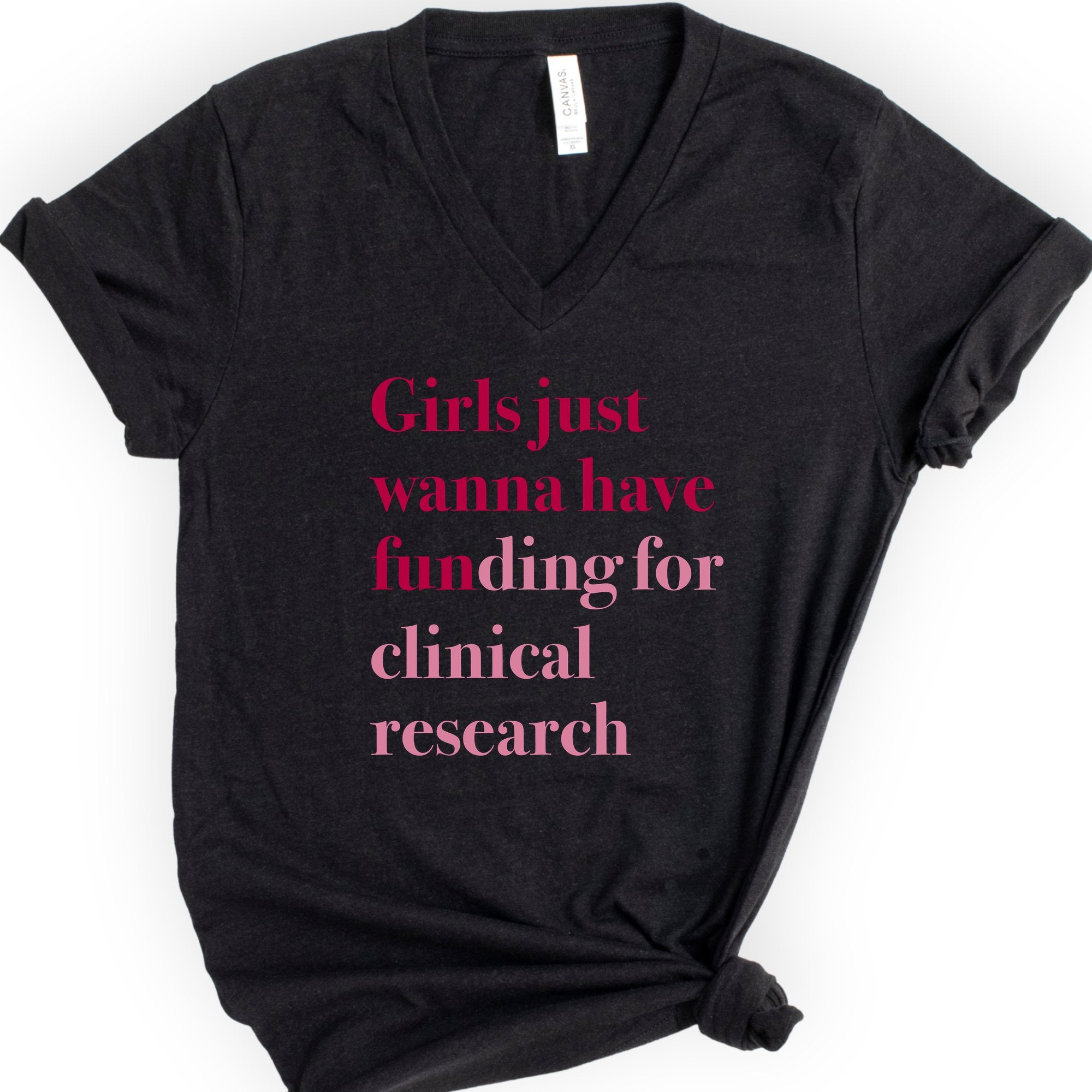 GJWHF - Clinical Research v-neck t-shirt — Black