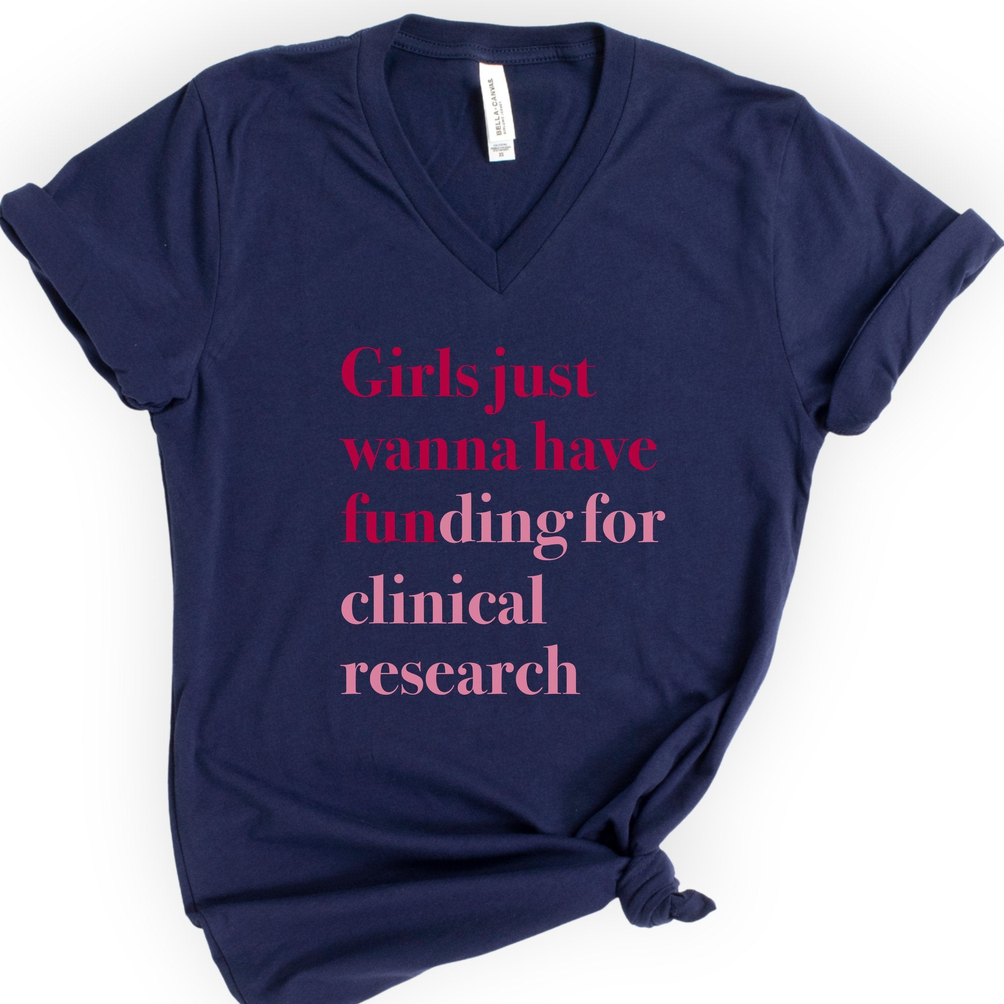 GJWHF - Clinical Research v-neck t-shirt — Navy