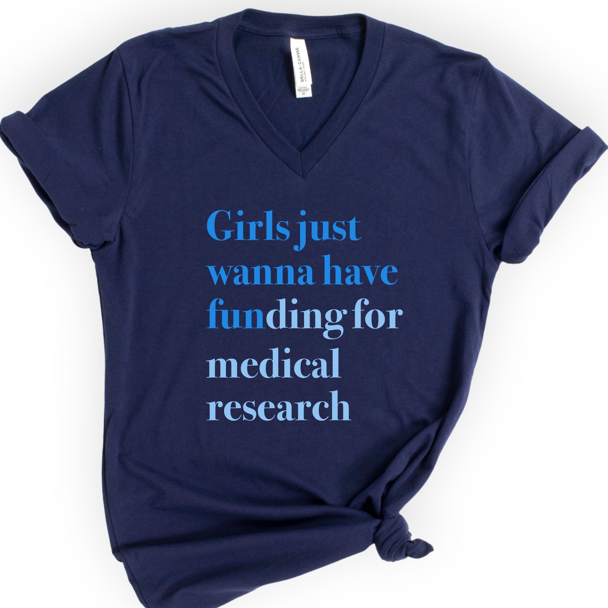 GJWHF - Medical Research v-neck t-shirt — Navy
