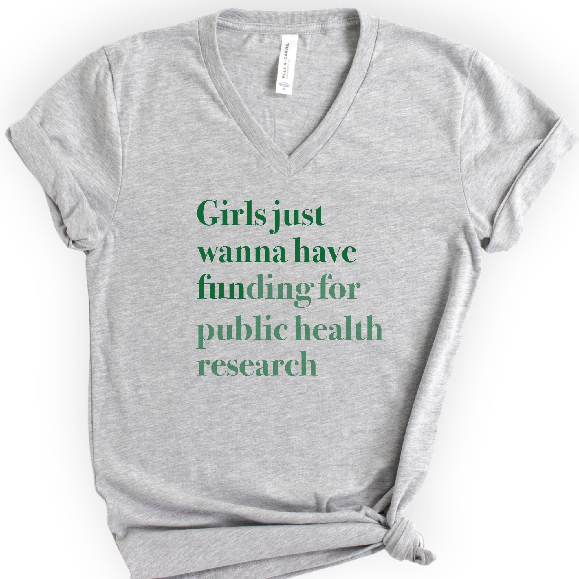 GJWHF - Public Health Research v-neck t-shirt — Athletic Heather