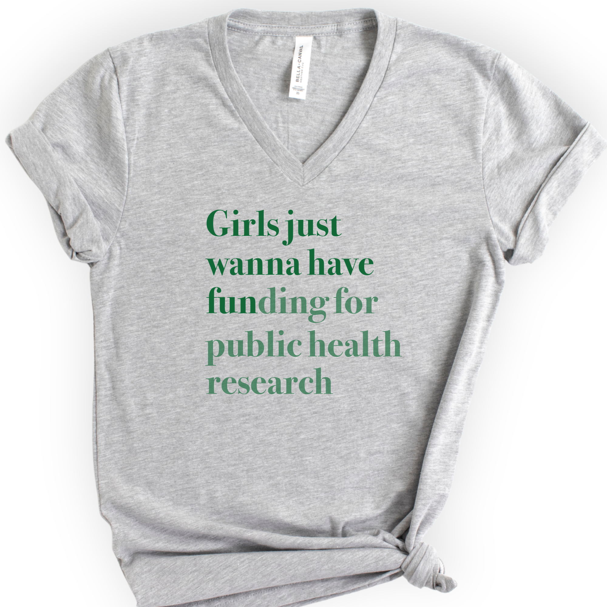 GJWHF - Public Health Research v-neck t-shirt — Athletic Heather